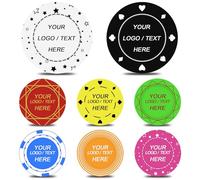 100 Pcs Custom Plastic Poker Chips for 9 Colors, Personalized Image or Text,Put Design on a Chip HD Printing,Set for Bar Tokens,Corporate Publicity,Couples,Party