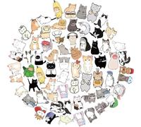 100 PCS Cute Cat Stickers for Children, Cute Stickers for Scrapbooking Journal Sticker for Laptop, Cartoon Funny Sticker for Computer Water Bottles Scrapbooking