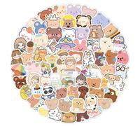 100 Pcs Cute Stickers for Adults Kids, Kawaii Small Waterproof Bear Stickers for Scrapbooking, Skateboard, Luggage Laptop, Bumper Sticker Pack