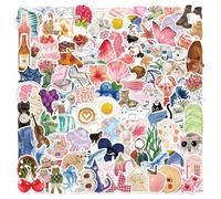100 Pcs Cute Stickers Pack, Kawaii Aesthetic Decals with Animals, Fruits, Flowers for Journal, Scrapbook, Laptop, Water Bottle, DIY Crafts and Gifts (Style 1)