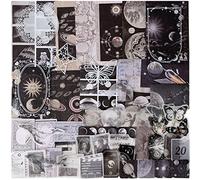 100 pcs Dark Planet Vintage Scrapbook Stickers Paper Pack Planets Moons Butterfly Scrapbooking Decor for Scrap Book Decorations Notebook Journal DIY Art Craft Card Making Supplies