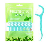 100 Pcs Dental Floss, Disposable Floss Sticks Dental, Portable Toothpicks Sticks, Interdental Cleaning Tool for Travel, Home, Office, Restaurant (Blue)