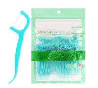 100 Pcs Dental Floss Toothpick, Disposable Portable Tooth Stick Floss Smoothly Work on Tight Toothpicks Interdental Cleaning Tool for Travel Home Office Restaurant