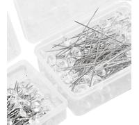 100 Pcs Diamond Crystal Head Pins - Clear Diamante, Hijab, Hat, Wedding Decorations & DIY Sewing Craft Boutonniere