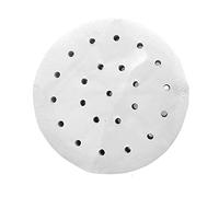 100 Pcs Dim Sum Paper White Round Dumplings Mat Steamer Paper for Bamboo Steamer, Hot Air Fryer, Steamer Airfryer Liner, Non-Stick Coating, Round Baking Paper (6.5 inch)