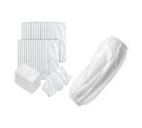 100 Pcs Disposable Arm Sleeve Covers Plastic Protector Sleeves, Waterproof Protective Arm Covers for Cleaning Home Medical Tattoo Hair Dye Food Prep, One Size Universal Fit (Transparent)