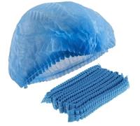 100 PCs Disposable Bouffant Caps by VASTMED | 100% Latex Free, Non-Woven, Non-Pleated | Hair Net for Food Services Salon Spa Catering and Dust-free