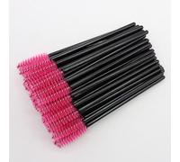 100 PCS Disposable Eyelash Brushes, Mascara Wands Eye Lash Eyebrow Applicator Cosmetic Makeup Brush Tool Kits (Solid-Rose)