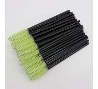 100 PCS Disposable Eyelash Brushes, Mascara Wands Eye Lash Eyebrow Applicator Cosmetic Makeup Brush Tool Kits (Solid-Green)