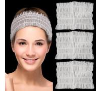 100 Pcs Disposable Facial Headbands, Elastic Non-Woven Beauty Bands for Makeup, Skincare, and Massage, Salon-Grade Lock Edge Design