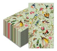 100 Pcs Disposable Hand Towel, Vintage Floral Bird Paper Napkins Watercolor Guest Napkins Wild Flower Bird Decorative Paper Guest for Bathroom Birthday Party Baby Shower (Vintage Floral Bird)