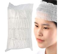 100 Pcs Disposable Headbands for Facials Headband Elastic Hair Wrap Non-woven Headbands Stretch Facial Bandeau Soft Skin Care Essential Headband for Spa Hair Salon Makeup Beauty Accessories