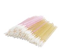 100 Pcs Disposable Lip Wands Applicator, Premium Lipstick Brush Stick,Eye Shadow Brush Applicator Tool for Women Girls (gold&pink)