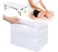 100 Pcs Disposable Massage Table Sheets Esthetician Bed Covers Non-Woven White Fabric Table Cover Bed Sheets 71"x31" for Spa, Facial, Tattoo, Waxing Pack Waterproof Breathable Soft Durable