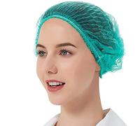 100 PCS Disposable Nonwoven Bouffant Caps,Hair Net Cape for Hospital, Salon, Spa, Catering, Laboratories, Nurse, Hospital and Dust-free Workspace. (Green)