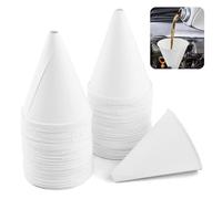 100 Pcs Disposable Paper Engine Oil Funnels, 6oz Disposable Engine Oil Funnels Paper Funnel, No Spill Funnel for Automotive Motor Use, Windshield Washer Fluid, Water, Gas(COLOR:white)
