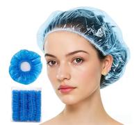 100 Pcs Disposable Shower Caps, 42cm Large Waterproof Shower Cap, Elastic Shower Caps,Hair Cap for Women, Home, Spa, Salon,Hotel and Travel