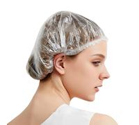 100 Pcs Disposable Shower Caps, 46cm Shower Cap, Plastic Shower Caps, Thick Clear Waterproof Shower Cap, for Home Use, Hotel, Spa, Travel