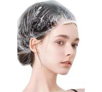 100 PCS Disposable Shower Caps Plastic Clear Hair Cap Elastic Waterproof Hair Bath Caps Thick Shower Cap for Women Hotel Hair Salon Travel Spa Home Use Beauty Salon Accessories Cleaning Supplies 20.5"