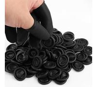 100 Pcs Disposable Silicone Finger Cots & Protectors - Non-Allergenic Black Finger Gloves Fingertips for Beauty, Manicure, Massage & Industrial Use