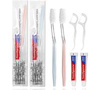100 pcs Disposable Toothbrushes with Toothpaste Floss Individually Wrapped, 2 Color Disposable Toothbrush, 10g Toothpaste for Homeless,Airbnb,Hotel,Guest