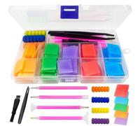 100 Pcs DIY Diamond Painting Glue Clay, Diamond Painting Wax Clay Glue 5D Diamond Painting Accessories Diamond Painting Tools with Storage Box for Diamond Painting Cross-Stitch Nail Art
