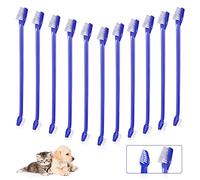 100 Pcs Dog Toothbrush Kit, Dual Head Bulk Pet Dental Supplies, Soft Bristle Long Handle Toothbrush for Adult Dogs, Oral Hygiene Teeth Cleaning Set for Most Pets, Small Medium Large Dogs and Cats