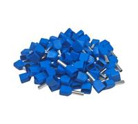100 pcs Double Entry Cord End Cable Terminals Insulated Wiring Bootlace Ferrules 0.5mm² - 16mm² (Blue - 2.5mm²)