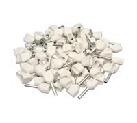 100 pcs Double Entry Cord End Cable Terminals Insulated Wiring Bootlace Ferrules 0.5mm² - 16mm² (White - 0.5mm²)