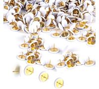100 Pcs Drawing Pins, 1 * 1 cm Round Head Thumb Tacks, White Push Pins for Cork Boards, Notice Boards, Office Supplies, Durable and Versatile, Ideal for Home, School Projects