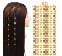 100 Pcs Dreadlocks Beads Aluminum Dread Locks Metal Cuffs Braids Accessories for Women Braiding Hair Jewelry (Gold)
