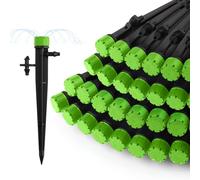 100 Pcs Drip Irrigation Emitters, 1/4" Inch Universal 360 Degree Adjustable Irrigation Drip Emitters with Connector, Full Circle Flow Sprinkler Head Fit 1/4 (4-7mm) Tube Water Flow Irrigation System