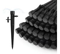 100 Pcs Drip Irrigation Emitters, 1/4" Inch Universal 360 Degree Adjustable Irrigation Drip Emitters with Connector, Full Circle Flow Sprinkler Head Fit 1/4 (4-7mm) Tube Water Flow Irrigation System