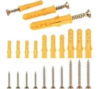 100 Pcs Drywall Anchors, Screws Plastic Wall Plugs and Screws Wall Anchors for Drywall Set, Wall Anchors Set, Self Drilling Drywall Anchors Kit, for Wall Hanging and Mounting