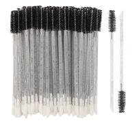 100 Pcs Dual Ended Eyelash Brush Lip Brush, Black Disposable Mascara Wands Lipstick Applicator, Eyebrow Spoolies Brush for Eyelash Extensions