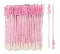 100 Pcs Dual Ended Eyelash Brush Lip Brush, Disposable Mascara Wands Spoolie Lipstick Applicator Portable Makeup Tools for Lip Lash Extension - Pink