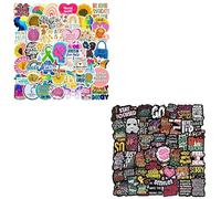100 Pcs Dual Styles Rock and Roll Motivational Quotes Stickers - Waterproof Vinyl Punk Graffiti Decals for Water Bottles, Laptop, Skateboard, Guitar - More Design Options for Teens Adults