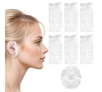 100 Pcs Ear Covers for Hair Dye, Clear Disposable Ear Covers for Shower Waterproof Plastic Ears Protectors Ears Shower Caps for Hair Dye Showering Bathing Spa Salon Home Hotel