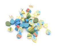 100 Pcs Easter Egg Polymer Clay Beads Mixed Heishi Spacer Beads Supplies for DIY Bracelet Earring Necklace Jewelry Making