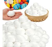 100 PCS Easter Foam Eggs,2.75 Inch White Smooth Craft Eggs,Blank Polystyrene Egg for Easter Spring Halloween Christmas Crafts DIY Painting Projects