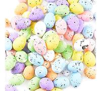 100 Pcs Easter Foam Eggs 7 Colors Graffiti Speckled Eggs Mini Bird Egg Decorative for Easter Tree Decorations Basket Filler Ornaments