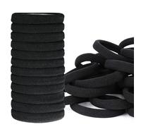 100 Pcs Elastic Black Hair Ties for Ladies, Seamless Soft Elastic Hair Bands for Women, Cotton Hair Bands for Men, Strong Elastic Suitable for Thick Heavy Curly Hair Styles