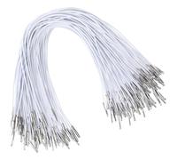 100 Pcs Elastic Cord with Metal Ends 30cm/11.8 inch Stretch Band String Loop Stretch Round String with Metal Ends for Mask Making Badges and Hats DIY Signs (White)