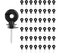 100 Pcs Electric Fence Insulators, Electric Fencing Ring Insulators Screw In Short Screw Type Wire Mesh Ring Insulator, Electric Meadow Fence Post Accessory, Wooden Post Insulator for Rope Wir, Strand