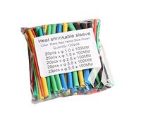100 Pcs Electric Insulation Heat Shrinks Tube Wire Shrinks Wrap Assortment Set Component Easy To Use 5 Size Heat Tubing Set