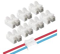 100 PCS Electrical Connectors Block, Electrical Wire Connectors Push Fit, Electric Connector for Wiring, Electric Cable Connector Clamp Terminal Block for Home Wiring, DIY Projects, Automotive(White)