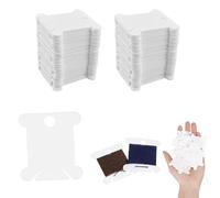 100 Pcs Embroidery Thread Bobbins White Plastic Floss Bobbins Cross Stitch Embroidery Thread Organiser Floss Bobbins Card for Cross Stitch Weaving DIY Crafts Sewing Storage