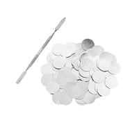 100 Pcs Empty Metal Makeup Pans 25 mm for Magnetic Eyeshadow Palettes+ Spatula