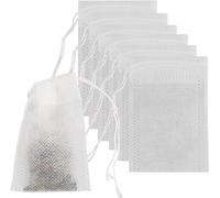 100 Pcs Empty Tea Bags Muslin Bag 6 X 8 cm Mesh Bags Reusable Tea Bags Mesh Bags for Filtering, Cooking Spice, Isolating Tea and Coffee Grounds