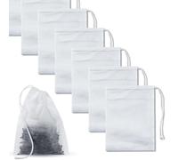 100 Pcs Empty Tea Bags Reusable Tea Bags for Loose Tea for Brewing Tea and Soup Spices, Bath Soaking